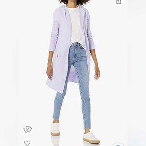 Goodthreads Longline Hooded WoolBlend Cardigan Lavender Medium